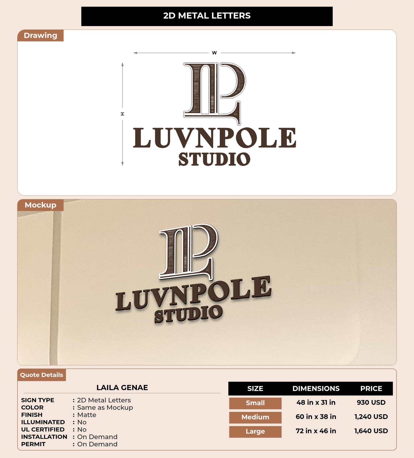 CUSTOM MOCKUP SIGN FOR Laila Genae