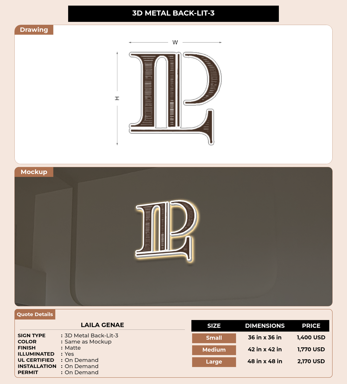 CUSTOM MOCKUP SIGN FOR Laila Genae