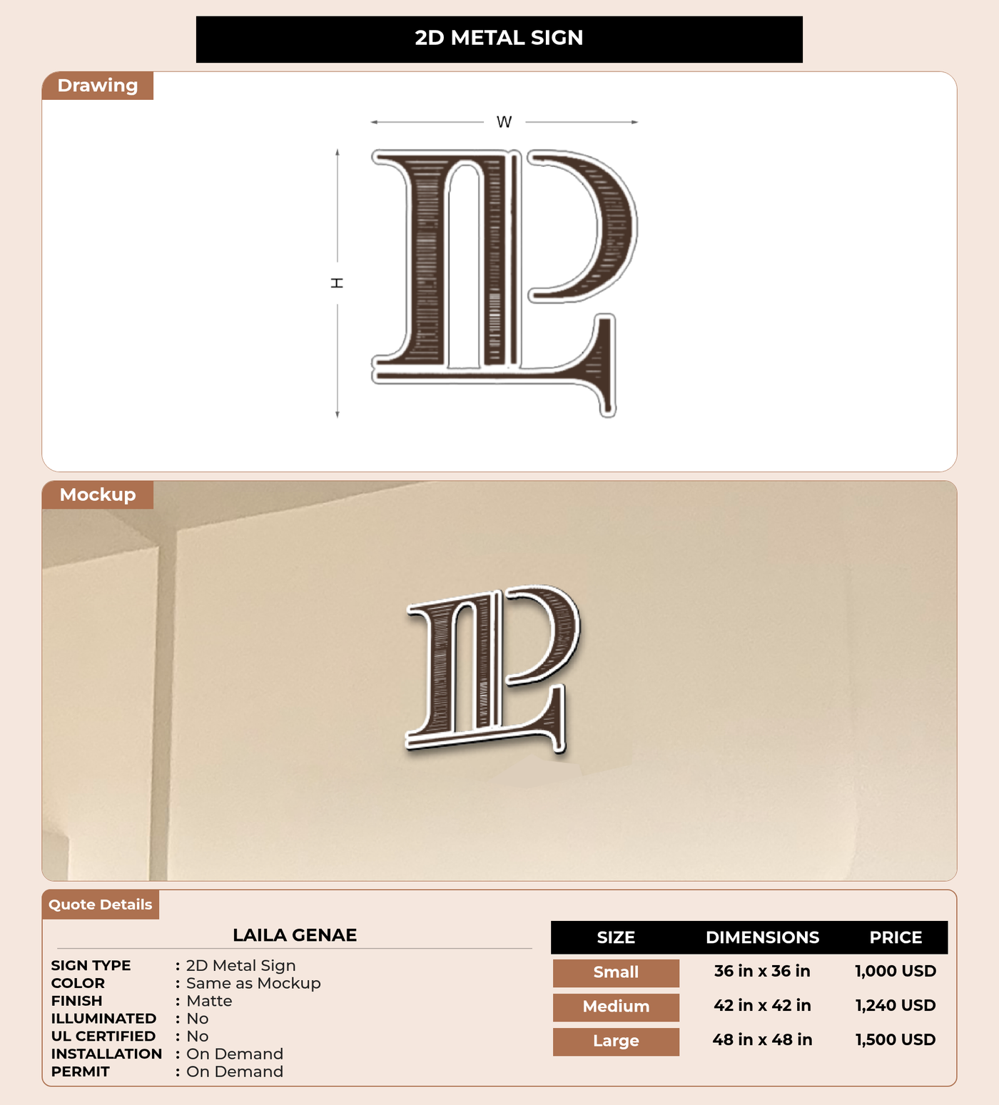 CUSTOM MOCKUP SIGN FOR Laila Genae