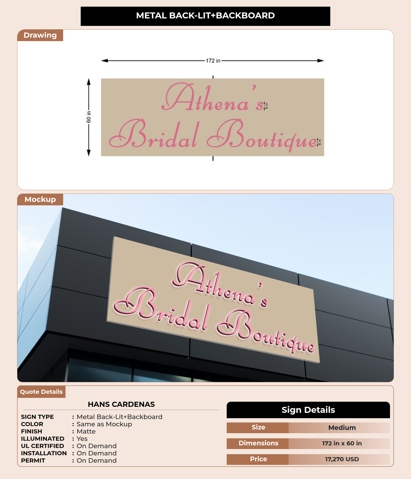 CUSTOM MOCKUP SIGN FOR Hans Cardenas