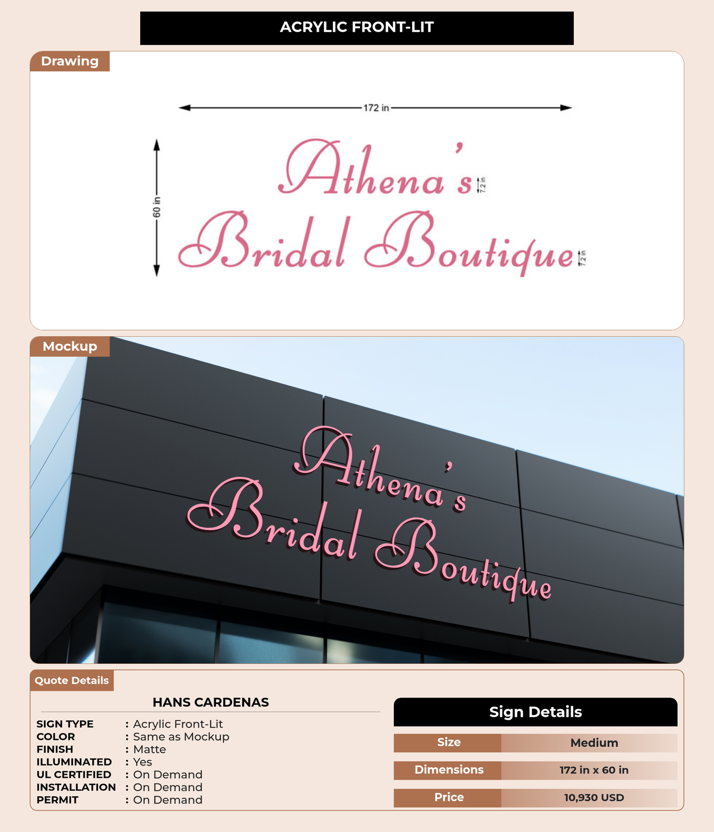 CUSTOM MOCKUP SIGN FOR Hans Cardenas