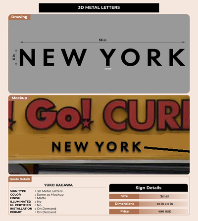 CUSTOM MOCKUP SIGN FOR Yuko Kagawa