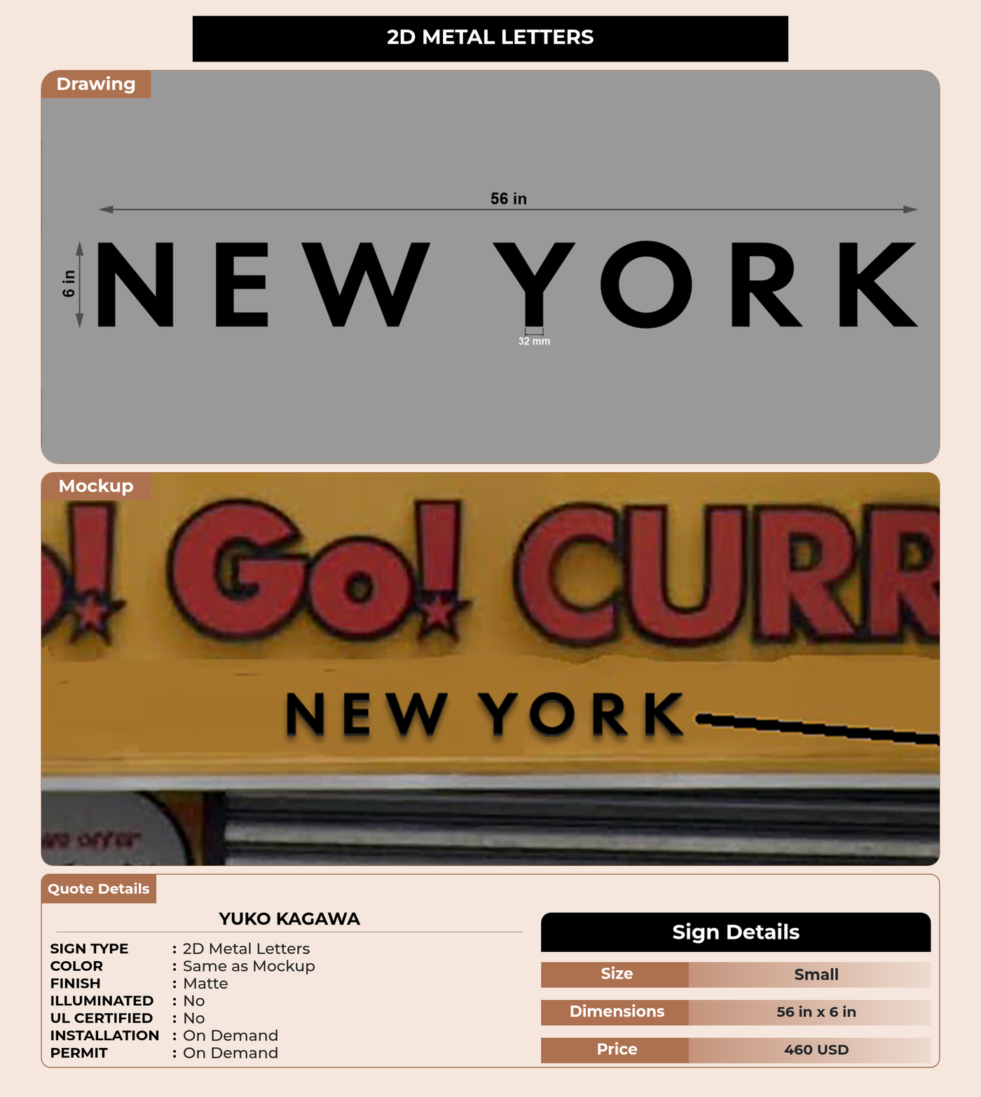CUSTOM MOCKUP SIGN FOR Yuko Kagawa