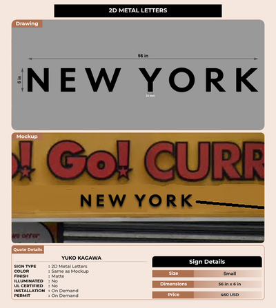 CUSTOM MOCKUP SIGN FOR Yuko Kagawa
