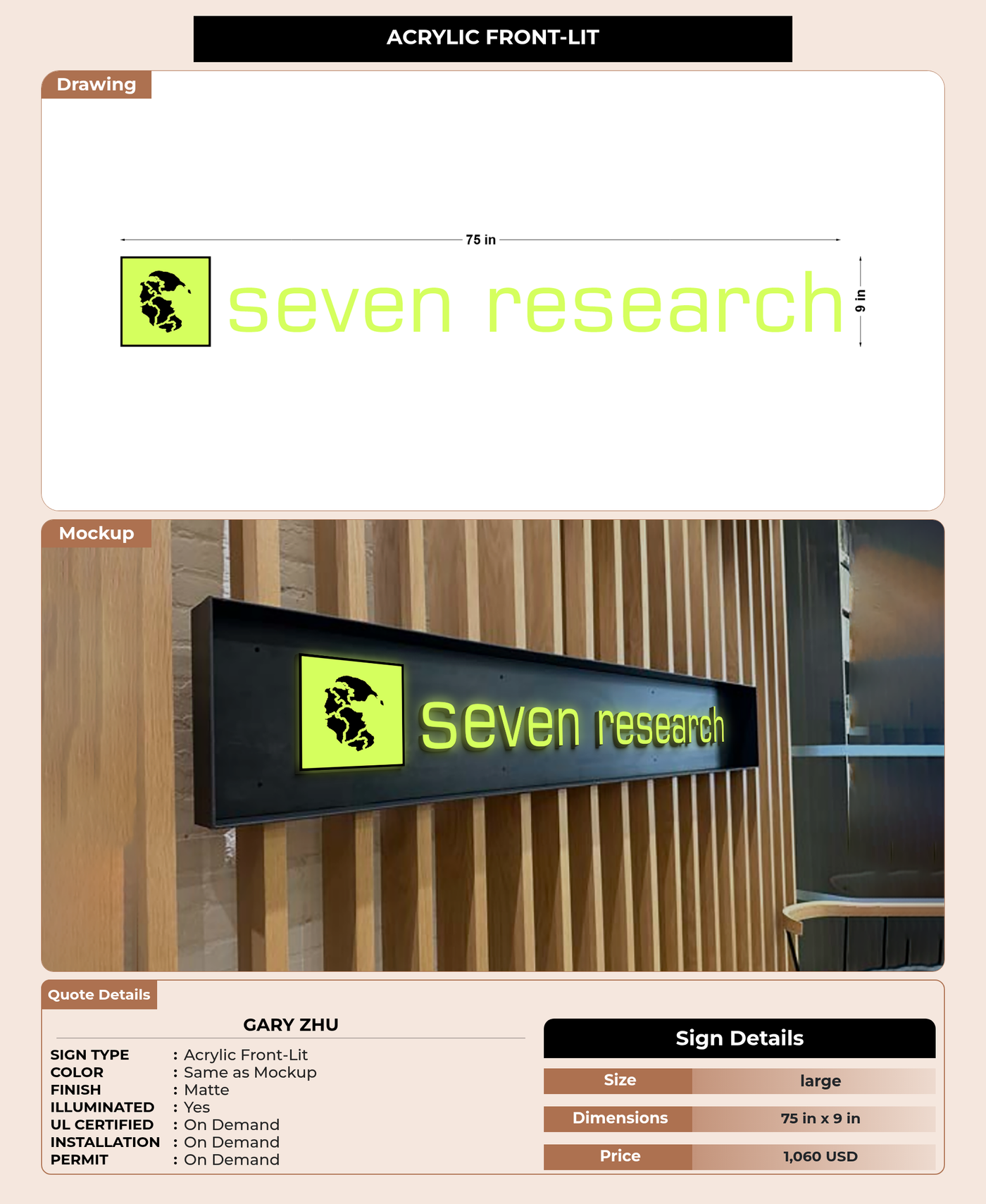 CUSTOM MOCKUP SIGN FOR Gary Zhu