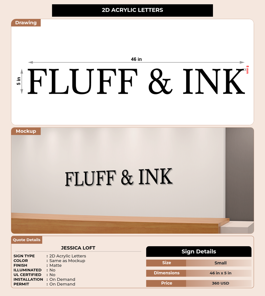 CUSTOM MOCKUP SIGN FOR Jessica Loft