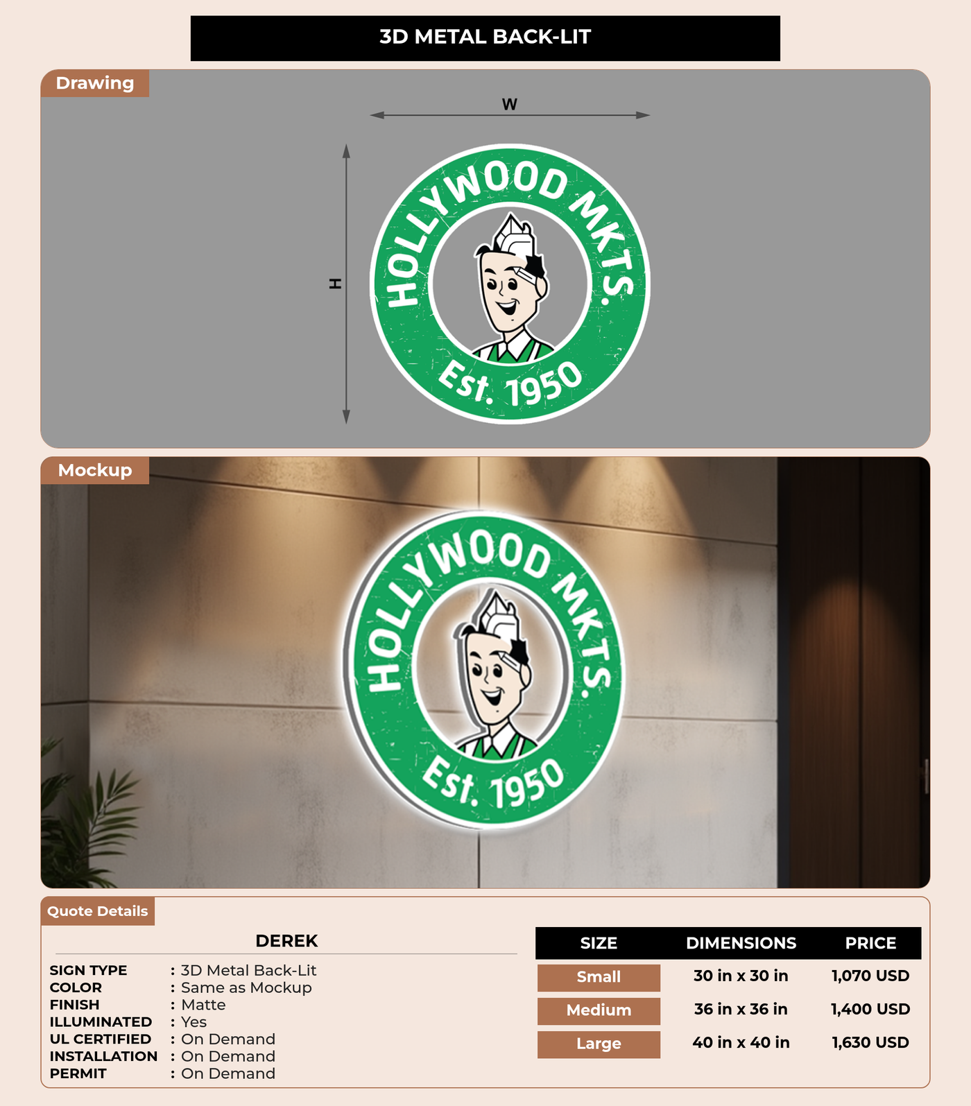 CUSTOM MOCKUP SIGN FOR Derek