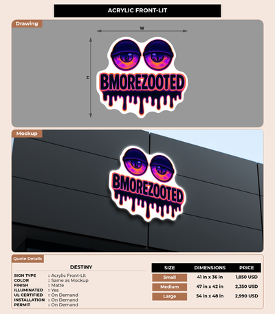CUSTOM MOCKUP SIGN FOR Destiny