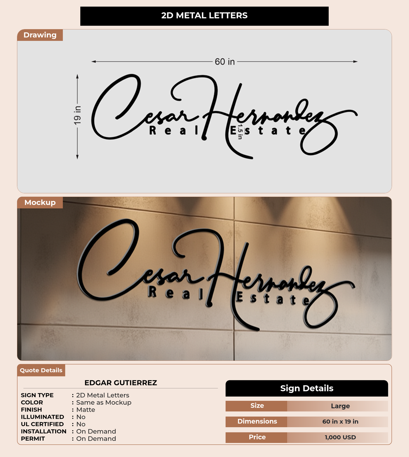 CUSTOM MOCKUP SIGN FOR Edgar Gutierrez