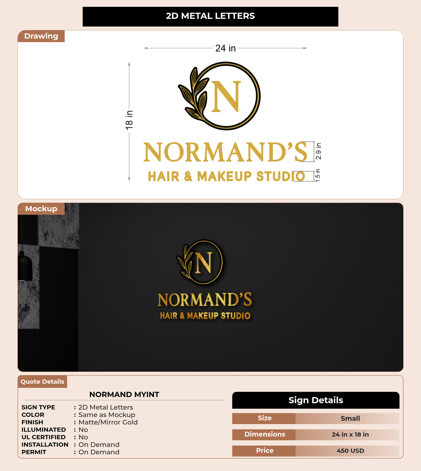 CUSTOM MOCKUP SIGN FOR Normand Myint