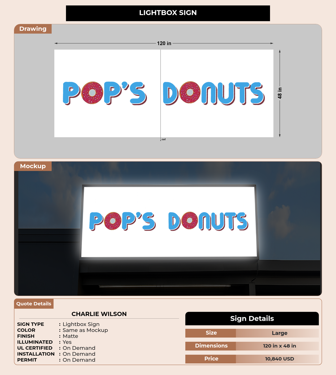 CUSTOM MOCKUP SIGN FOR Charlie Wilson