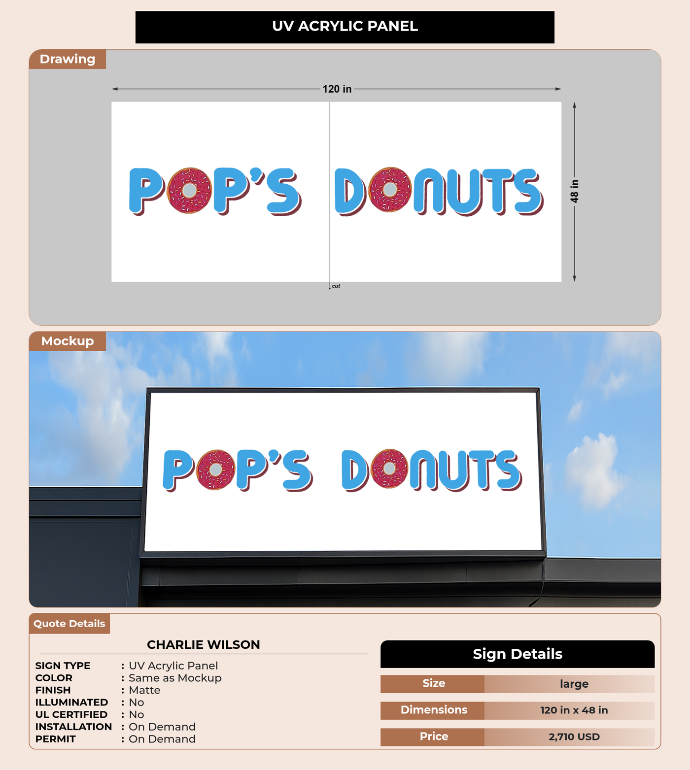 CUSTOM MOCKUP SIGN FOR Charlie Wilson