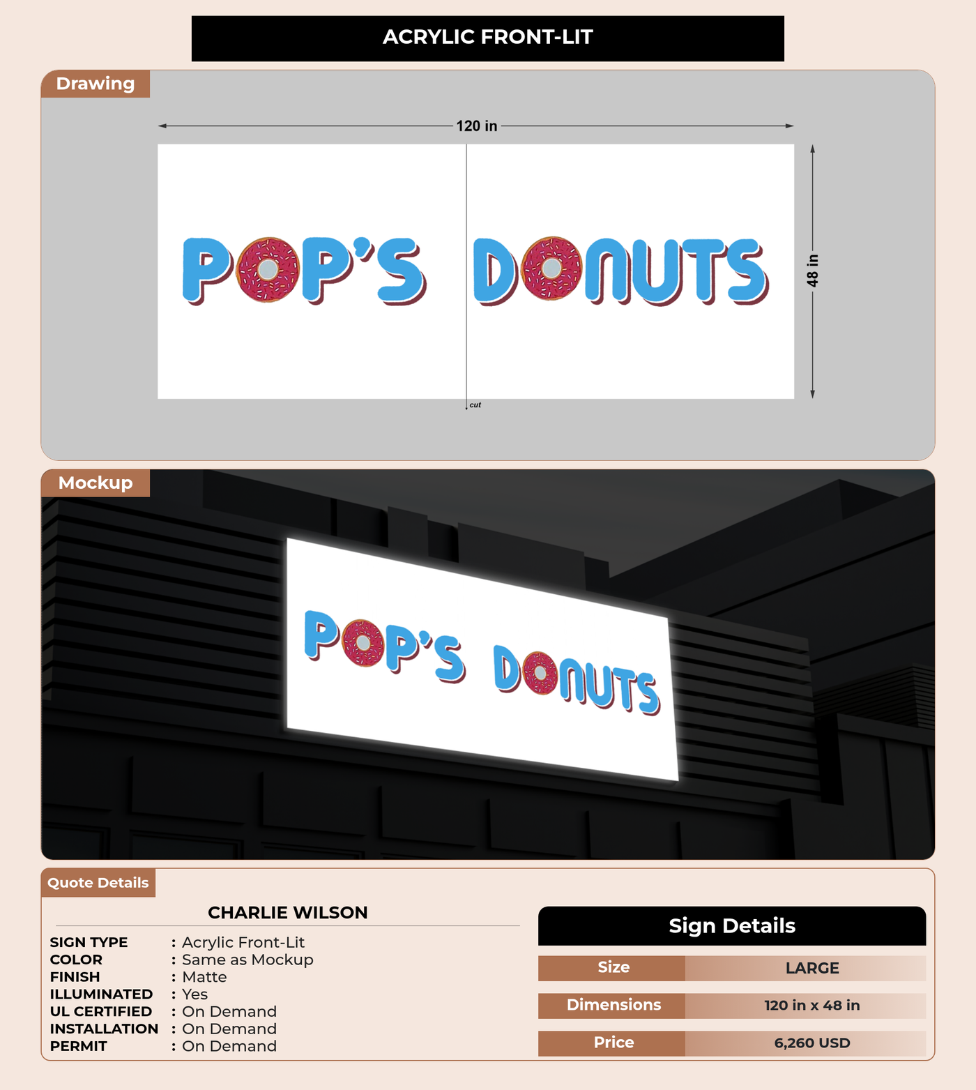 CUSTOM MOCKUP SIGN FOR Charlie Wilson