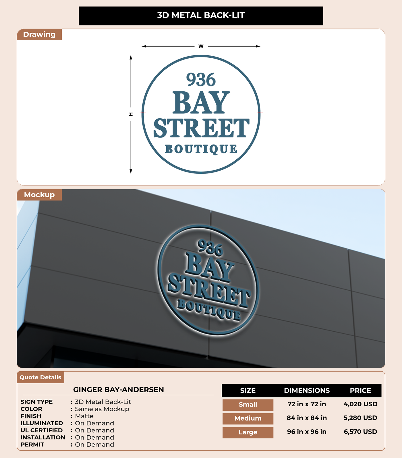 CUSTOM MOCKUP SIGN FOR Ginger Bay-Andersen