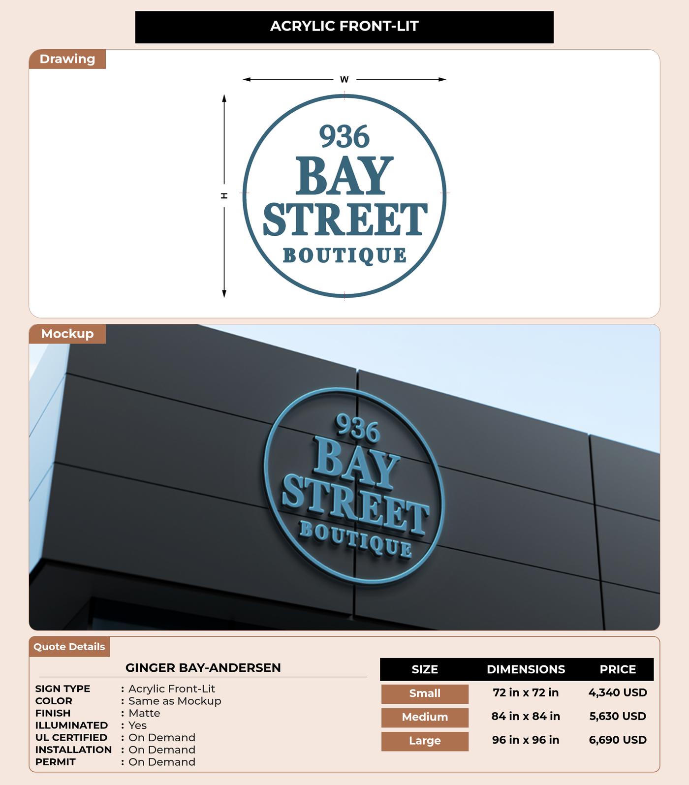 CUSTOM MOCKUP SIGN FOR Ginger Bay-Andersen