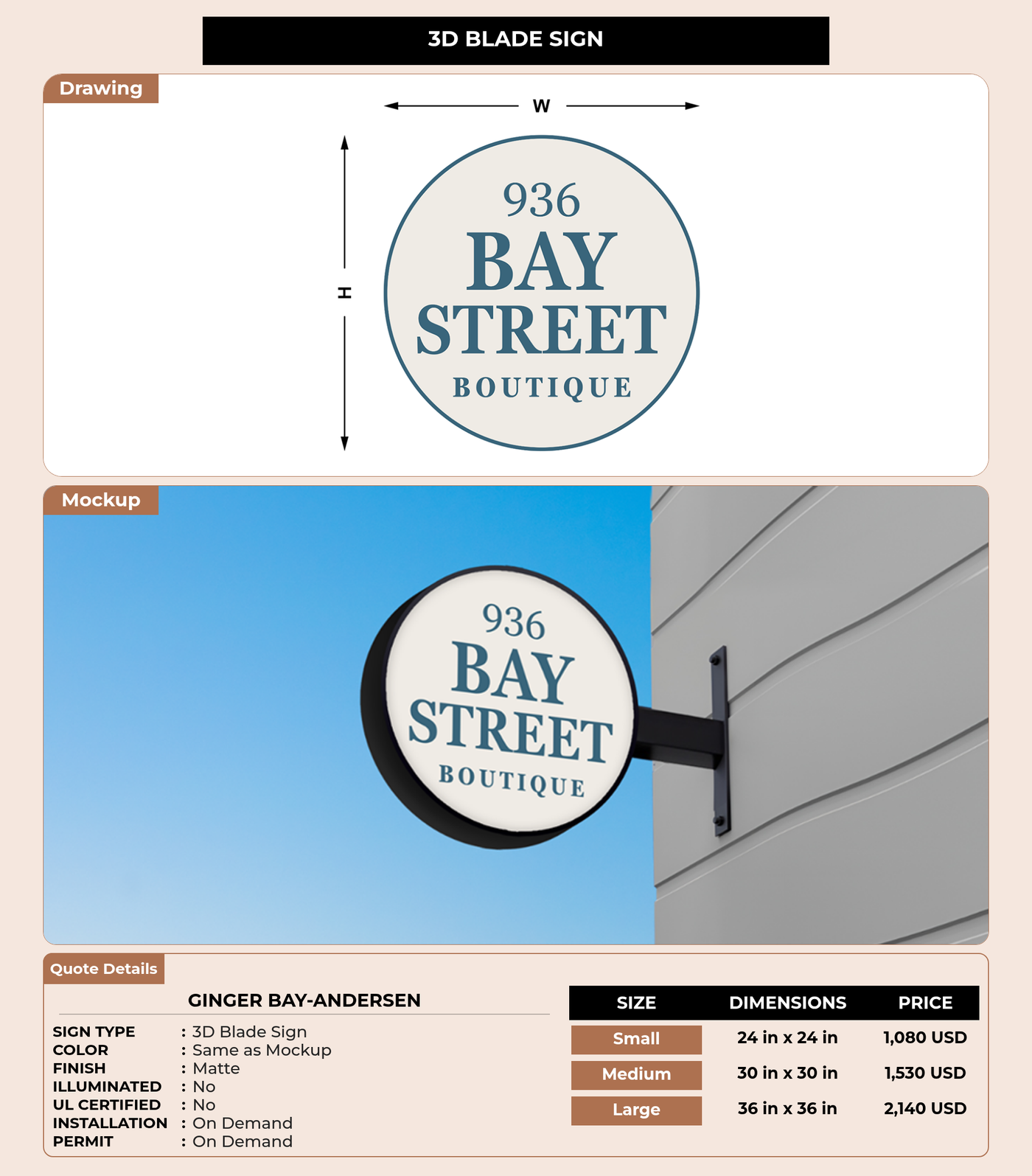 CUSTOM MOCKUP SIGN FOR Ginger Bay-Andersen