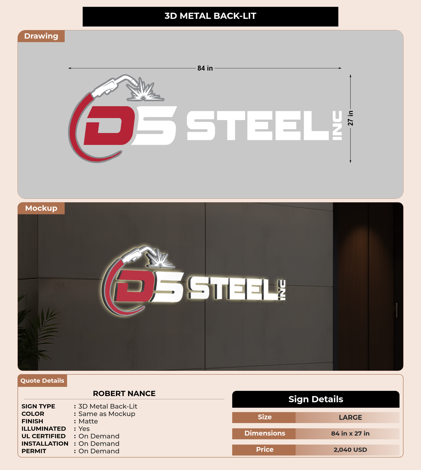 CUSTOM MOCKUP SIGN FOR Robert Nance