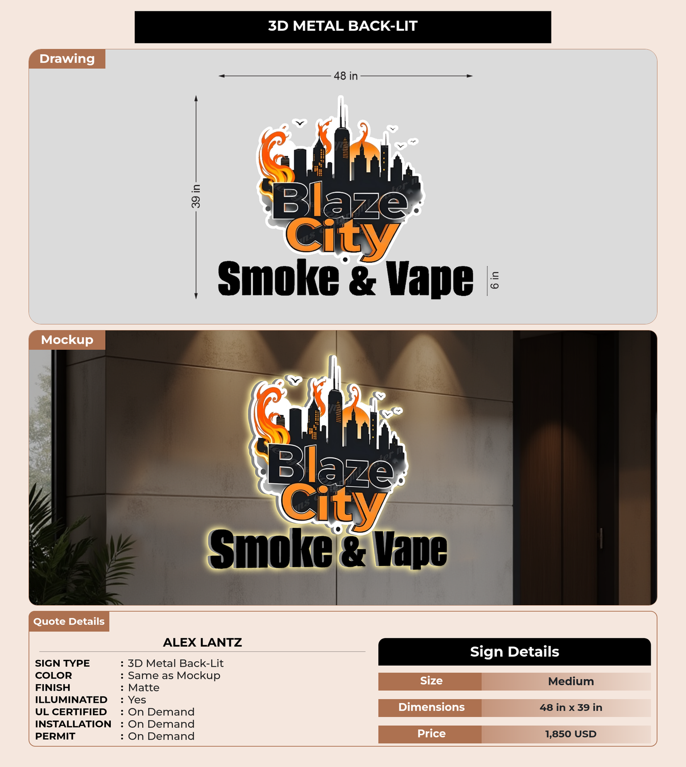 CUSTOM MOCKUP SIGN FOR Alex Lantz