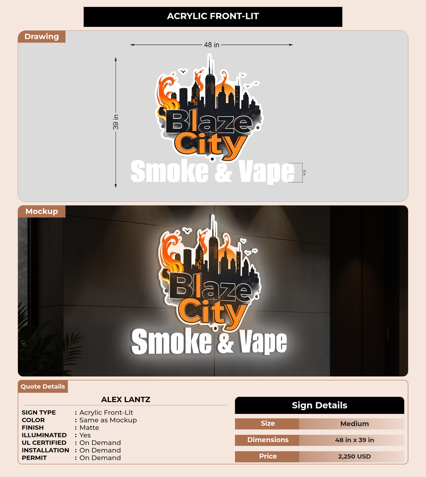 CUSTOM MOCKUP SIGN FOR Alex Lantz