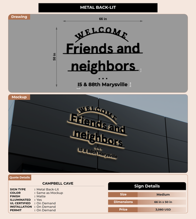 CUSTOM MOCKUP SIGN FOR Campbell Cave