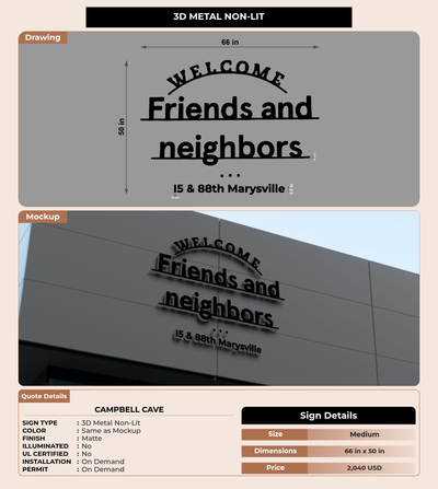 CUSTOM MOCKUP SIGN FOR Campbell Cave