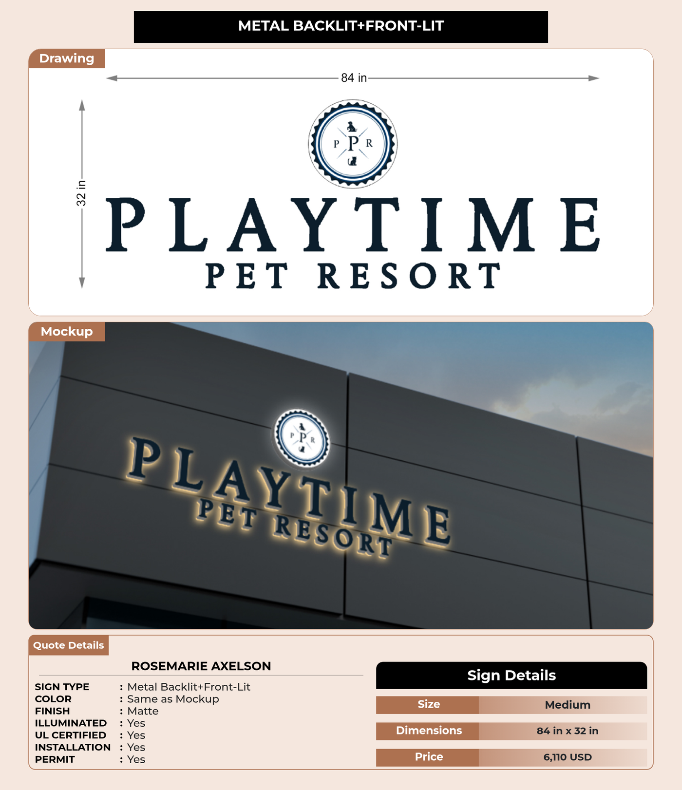 50% Deposit Link CUSTOM MOCKUP SIGN FOR Rosemarie Axelson