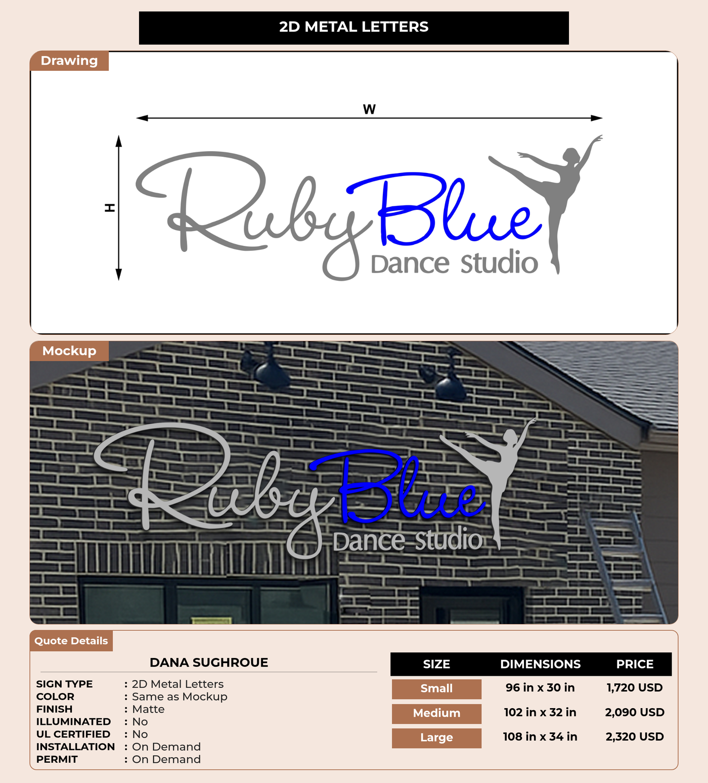 CUSTOM MOCKUP SIGN FOR Dana Sughroue
