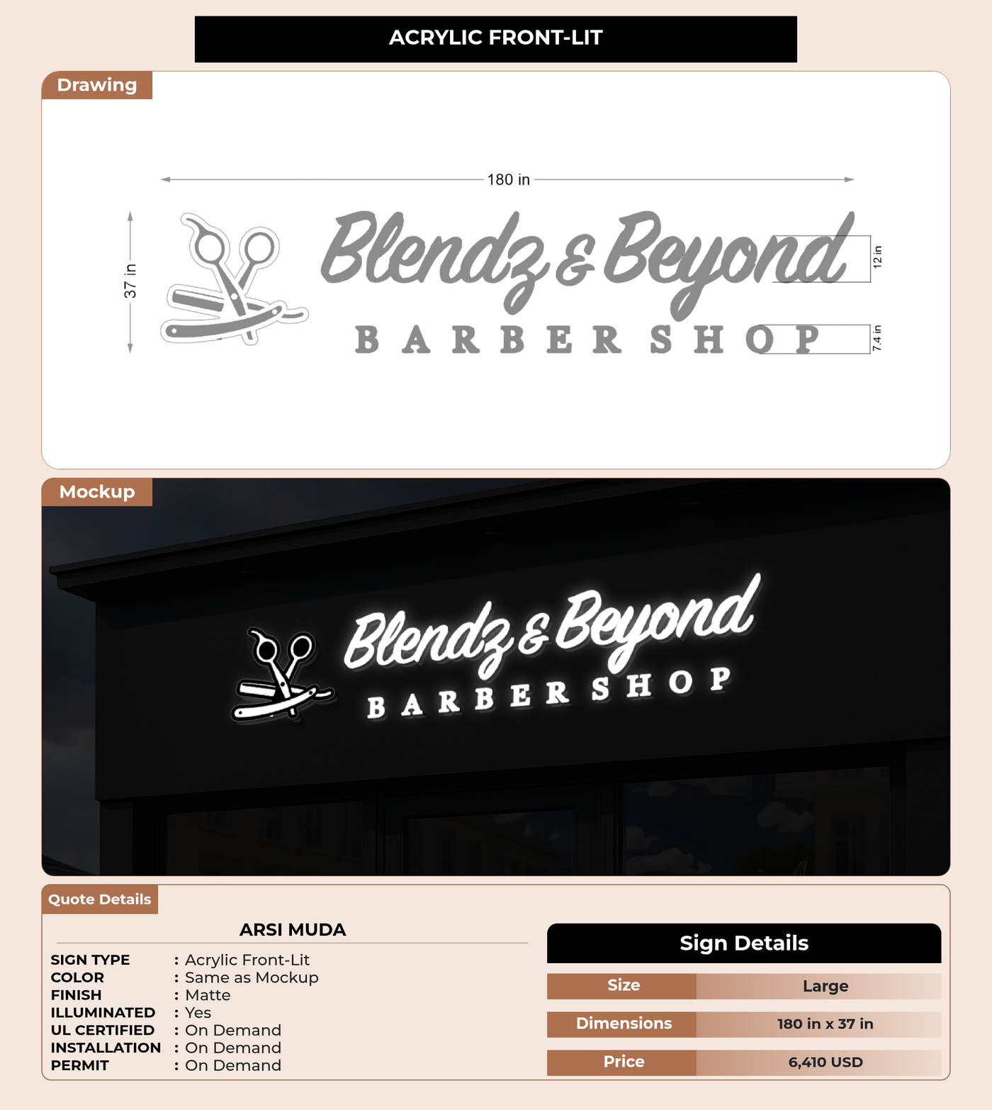 CUSTOM MOCKUP SIGN FOR Arsi Muda
