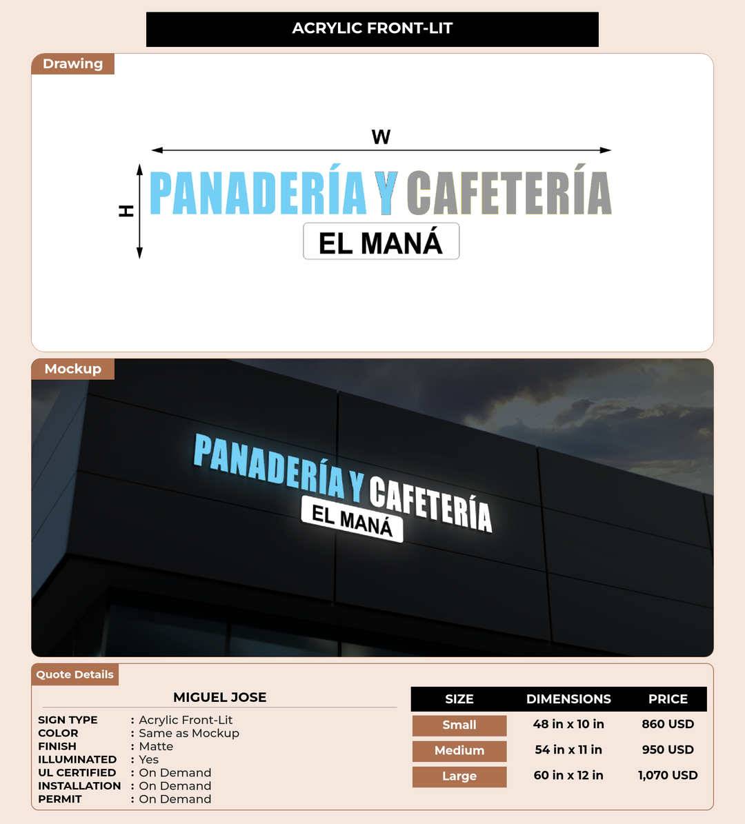 CUSTOM MOCKUP SIGN FOR Miguel Jose