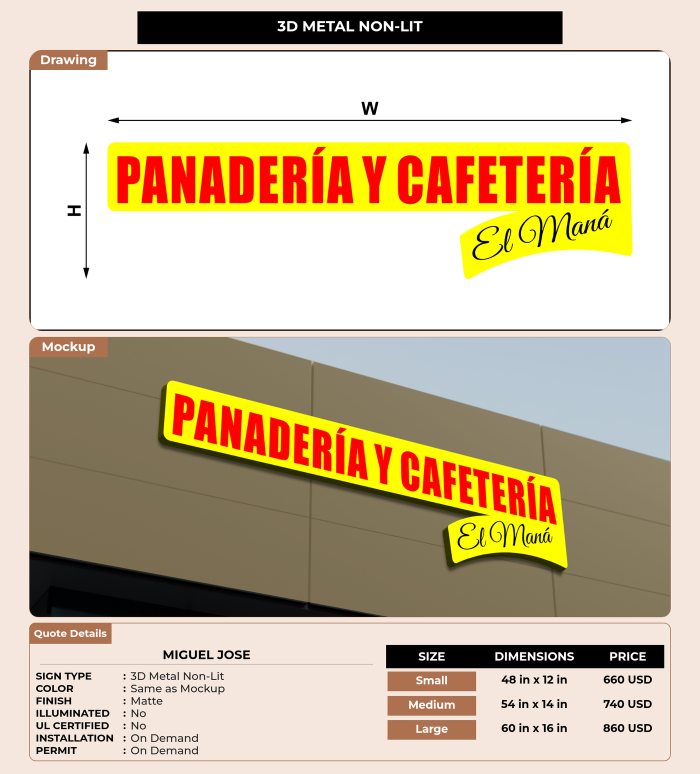 CUSTOM MOCKUP SIGN FOR Miguel Jose