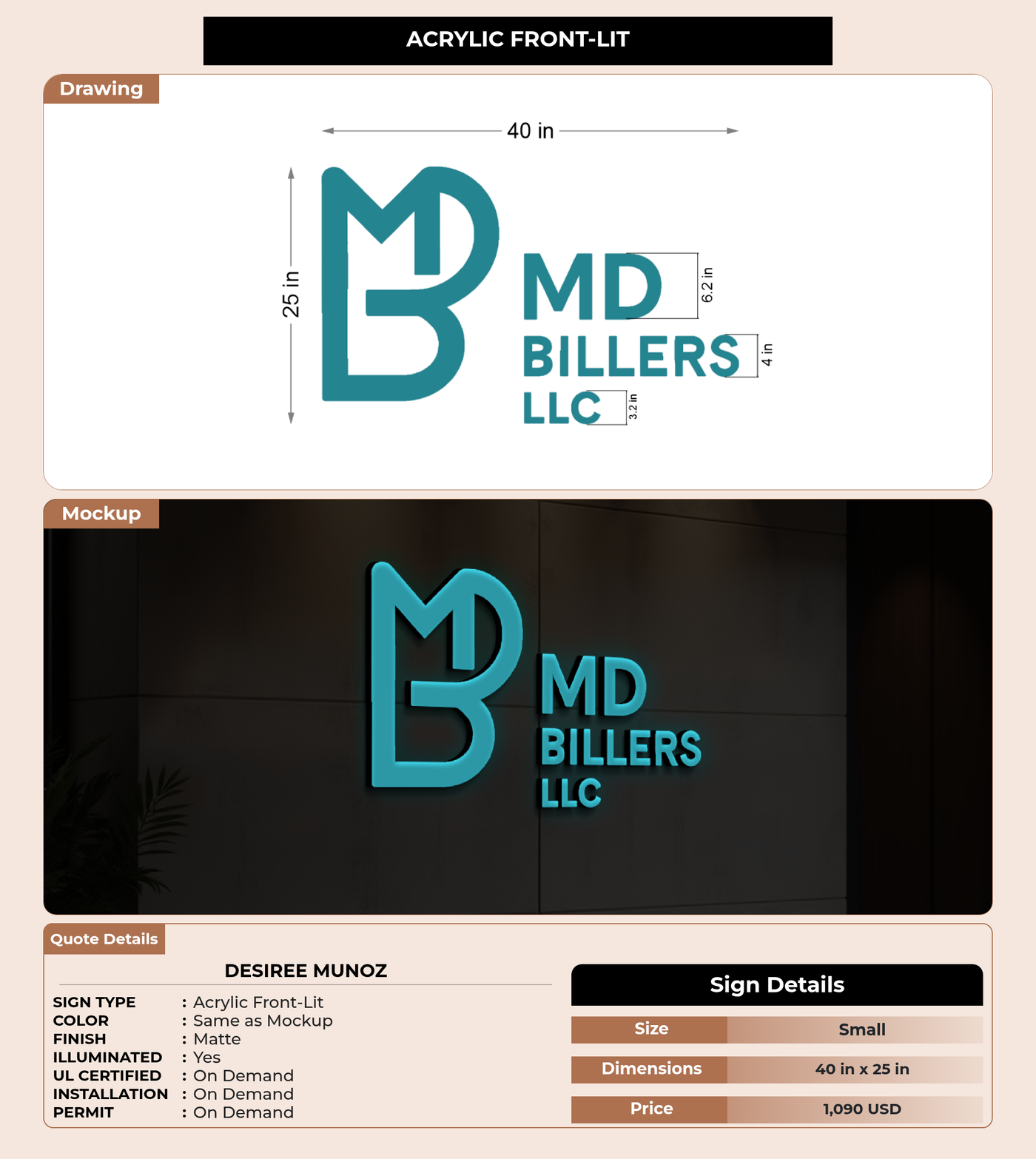 CUSTOM MOCKUP SIGN FOR desiree munoz