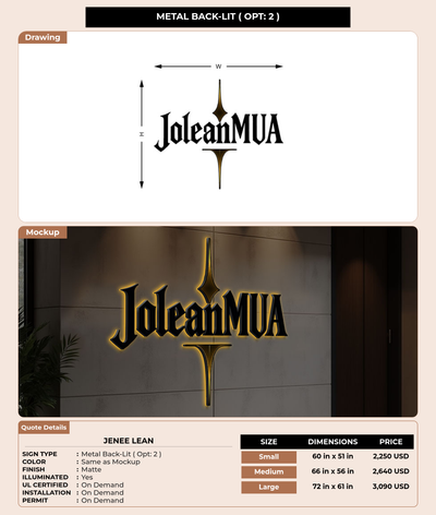 CUSTOM MOCKUP SIGN FOR Jenee Lean