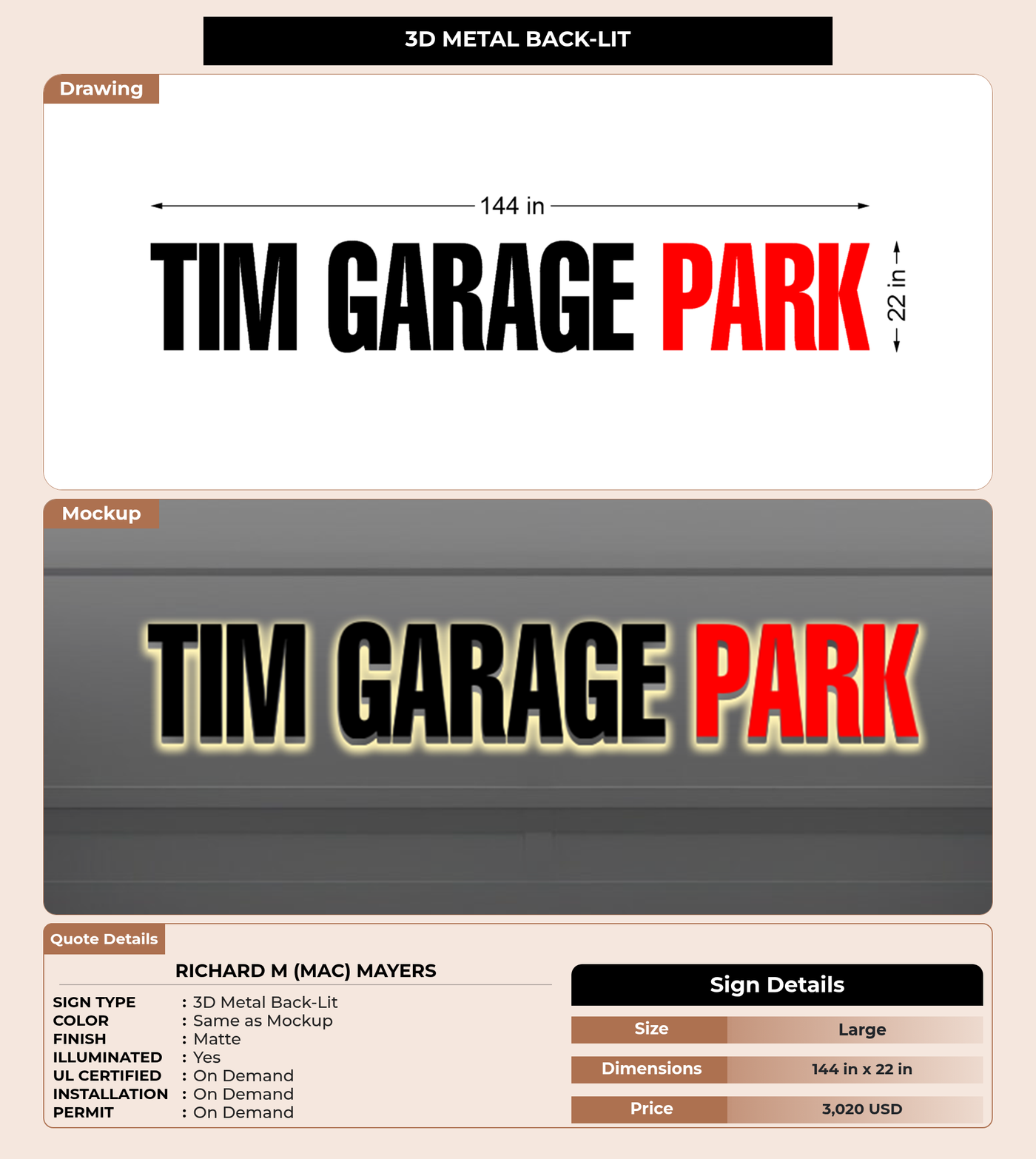 CUSTOM MOCKUP SIGN FOR Richard M (Mac) Mayers