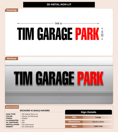 CUSTOM MOCKUP SIGN FOR Richard M (Mac) Mayers