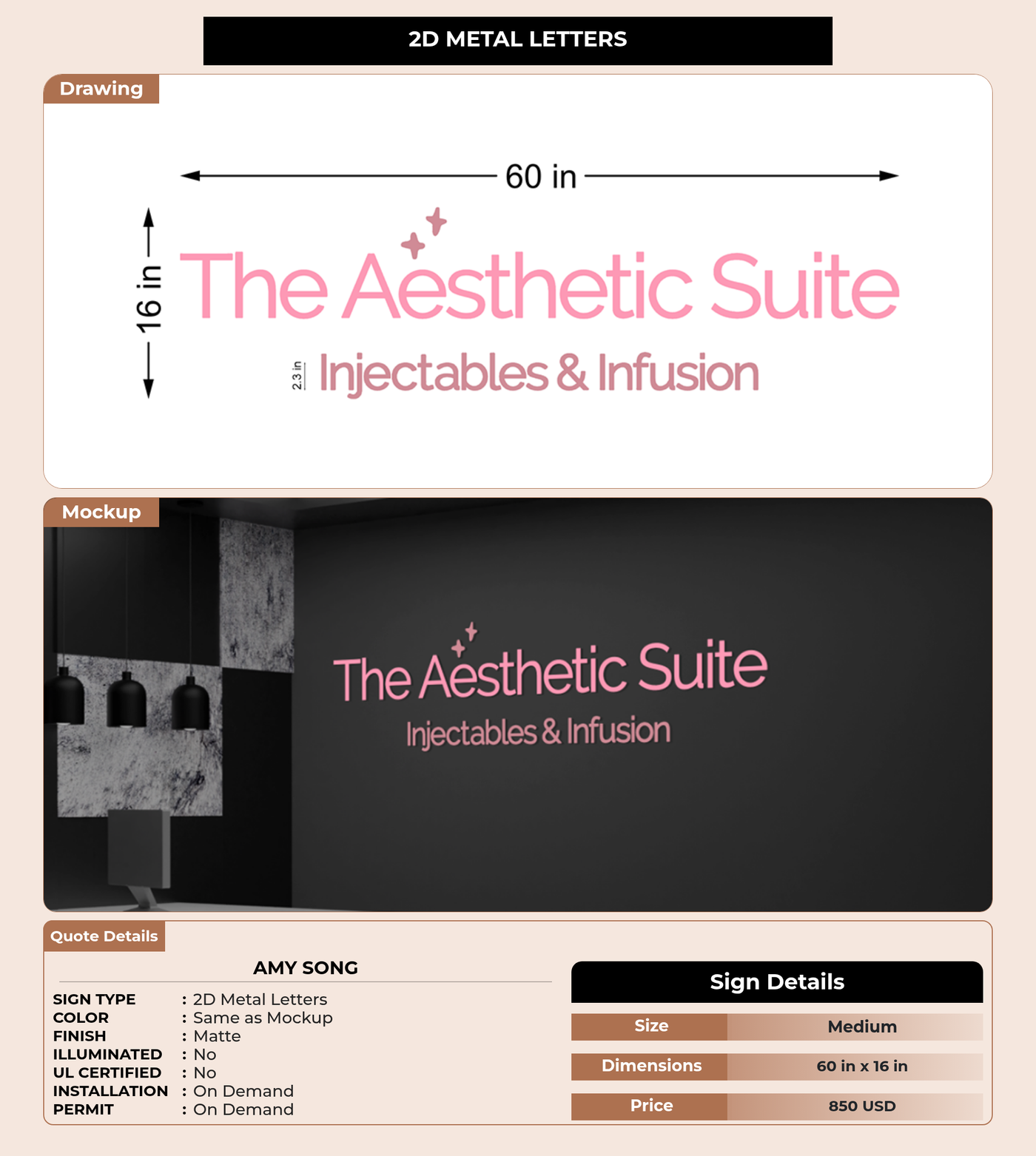 CUSTOM MOCKUP SIGN FOR amy song