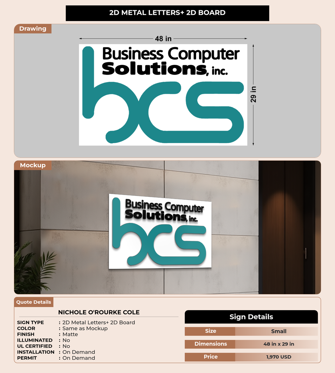 CUSTOM MOCKUP SIGN FOR Nichole O&