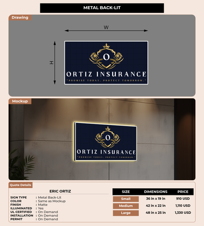 CUSTOM MOCKUP SIGN FOR Eric Ortiz