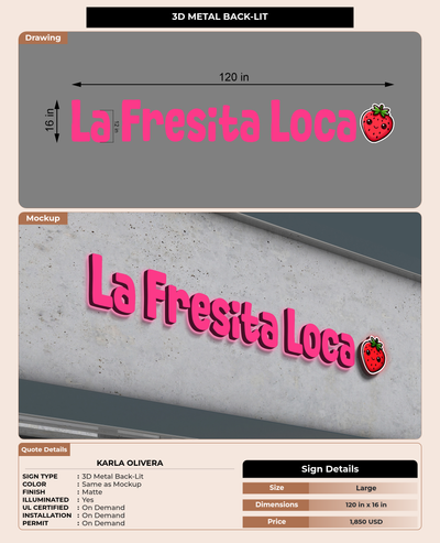 CUSTOM MOCKUP SIGN FOR Karla Olivera