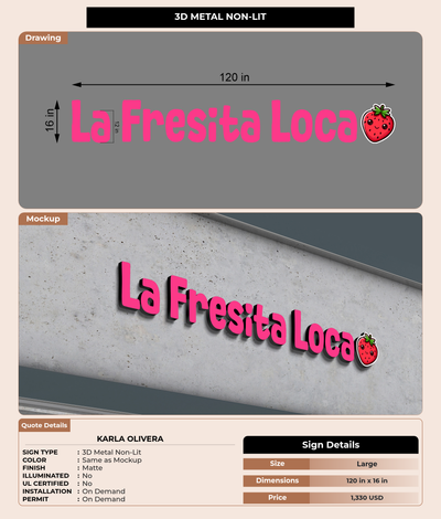 CUSTOM MOCKUP SIGN FOR Karla Olivera