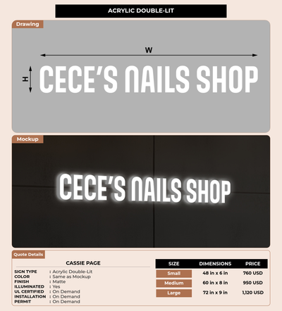 CUSTOM MOCKUP SIGN FOR Cassie Page