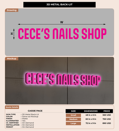 CUSTOM MOCKUP SIGN FOR Cassie Page
