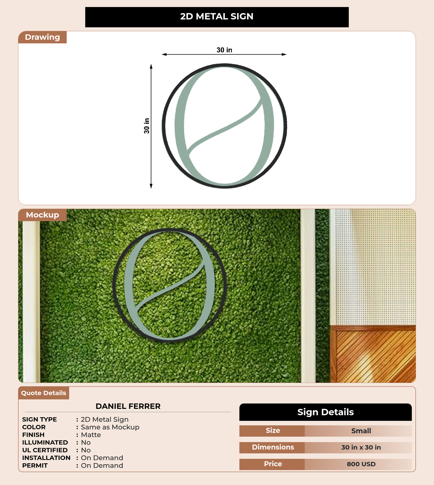 CUSTOM MOCKUP SIGN FOR Daniel Ferrer