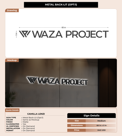 CUSTOM MOCKUP SIGN FOR Camilla Lenzi