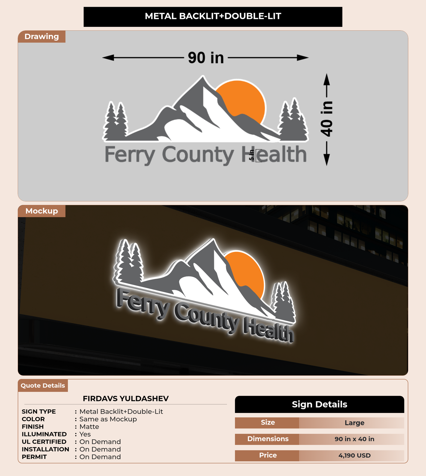 CUSTOM MOCKUP SIGN FOR Firdavs Yuldashev