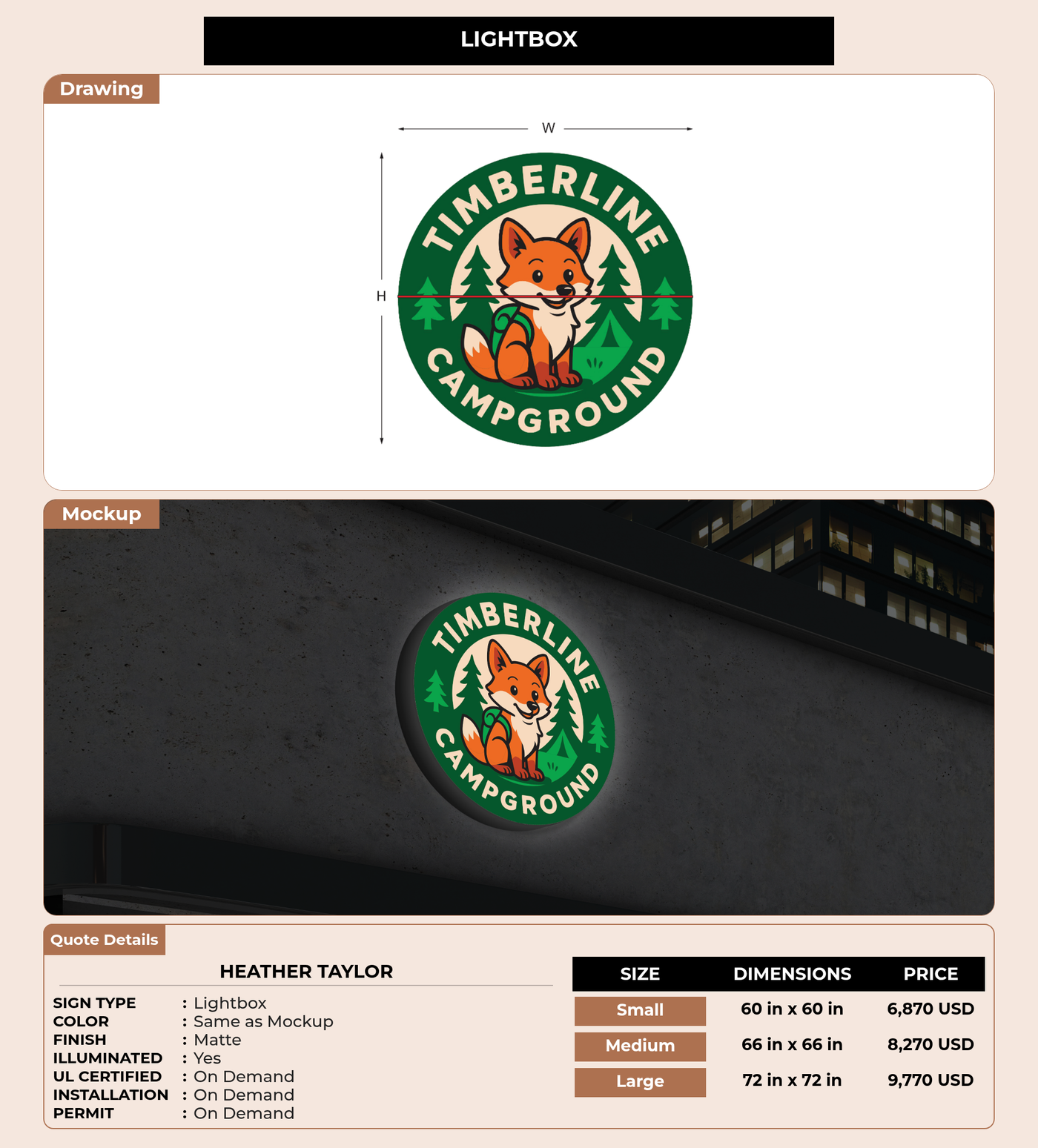 CUSTOM MOCKUP SIGN FOR Heather Taylor