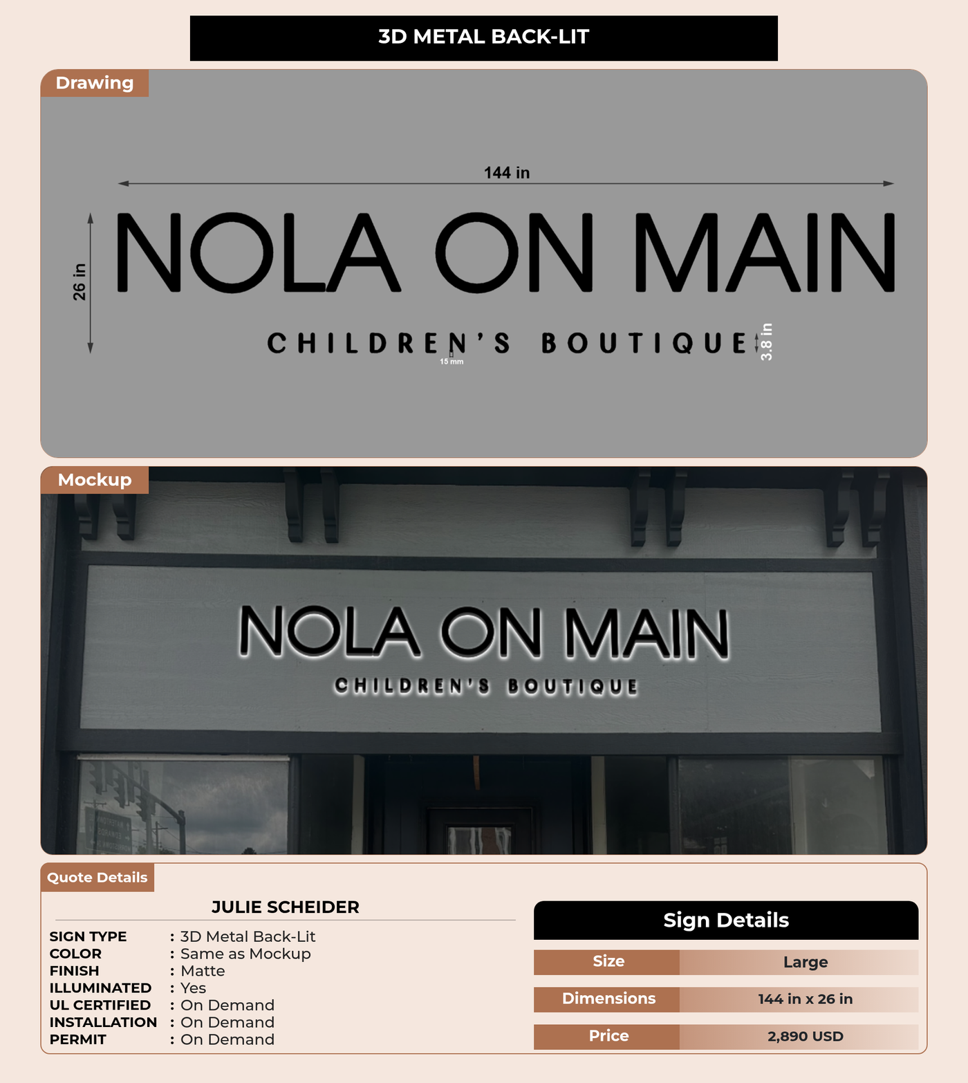 CUSTOM MOCKUP SIGN FOR Julie Scheider