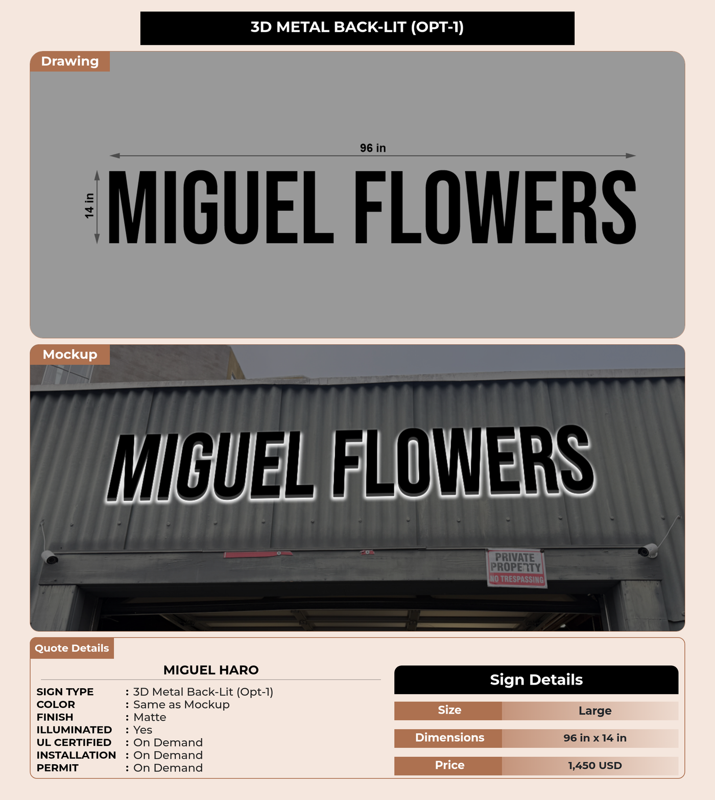CUSTOM MOCKUP SIGN FOR Miguel haro