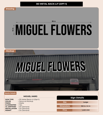 CUSTOM MOCKUP SIGN FOR Miguel haro