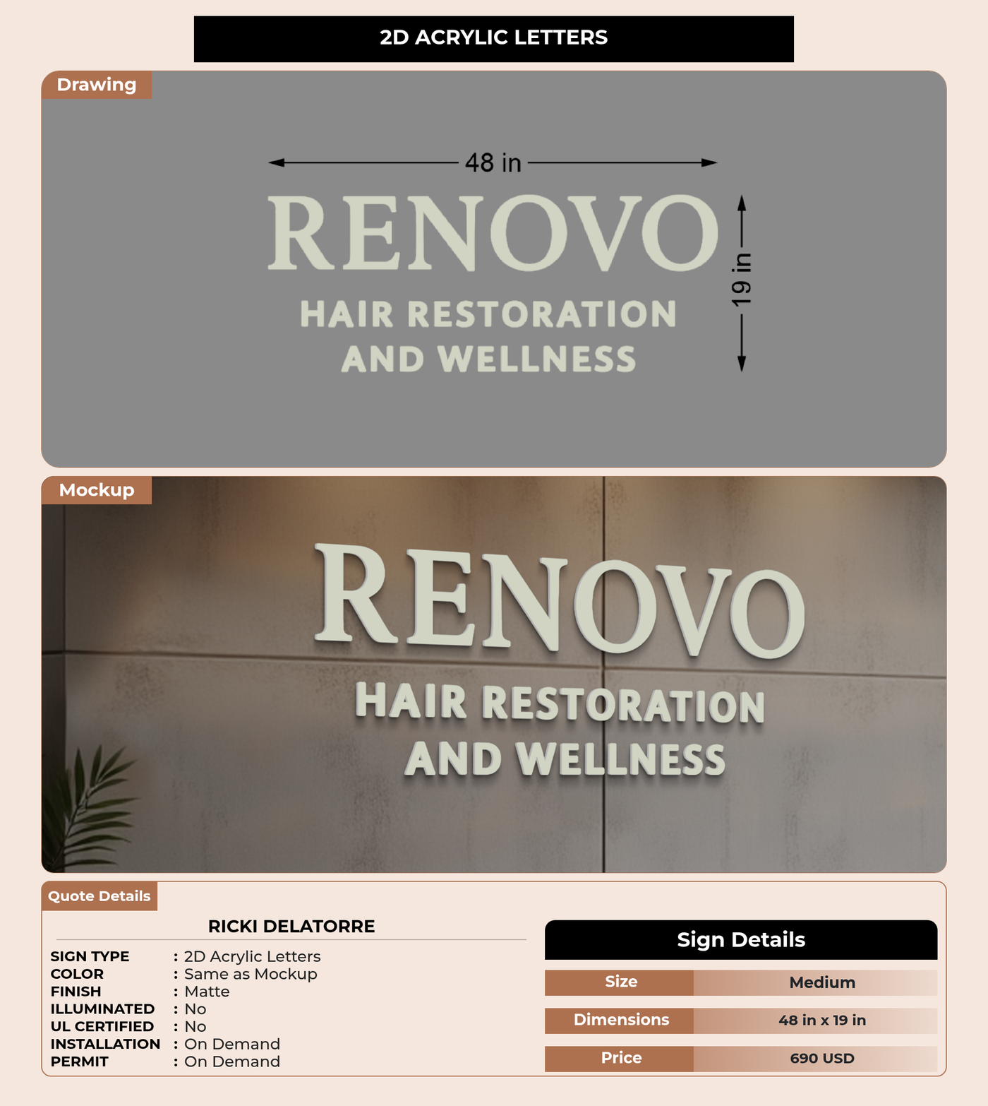 CUSTOM MOCKUP SIGN FOR RICKI DELATORRe