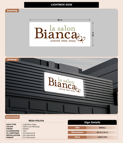 CUSTOM MOCKUP SIGN FOR Resa Poliva